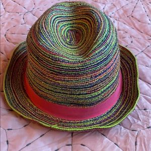 A rainbow colored hat